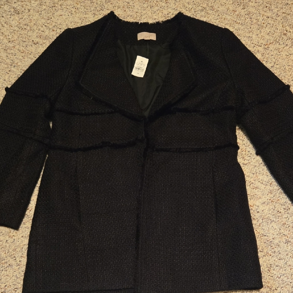 LOFT Black Textured Women's Jacket